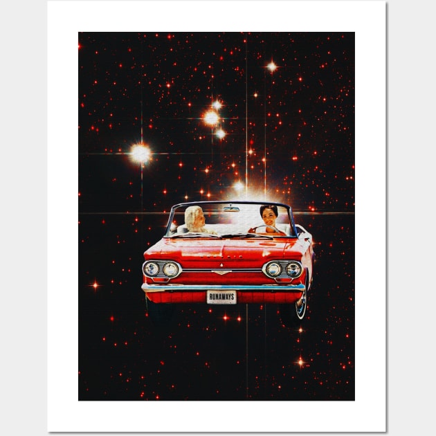 We'll Run Away - Space Collage, Retro Futurism, Sci Fi Wall Art by jessgaspar